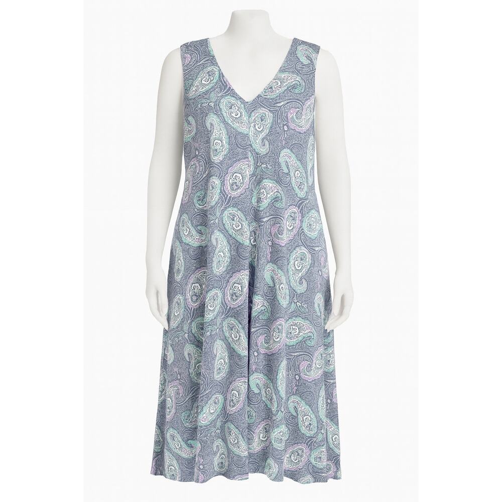 RUBY RD WOMANS HIGH LOW MAXI DRESS LIGHT BLUE PAISLEY SIZE 2X NEW WITH TAGS